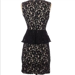bebe Black Lace Peplum Mini Dress